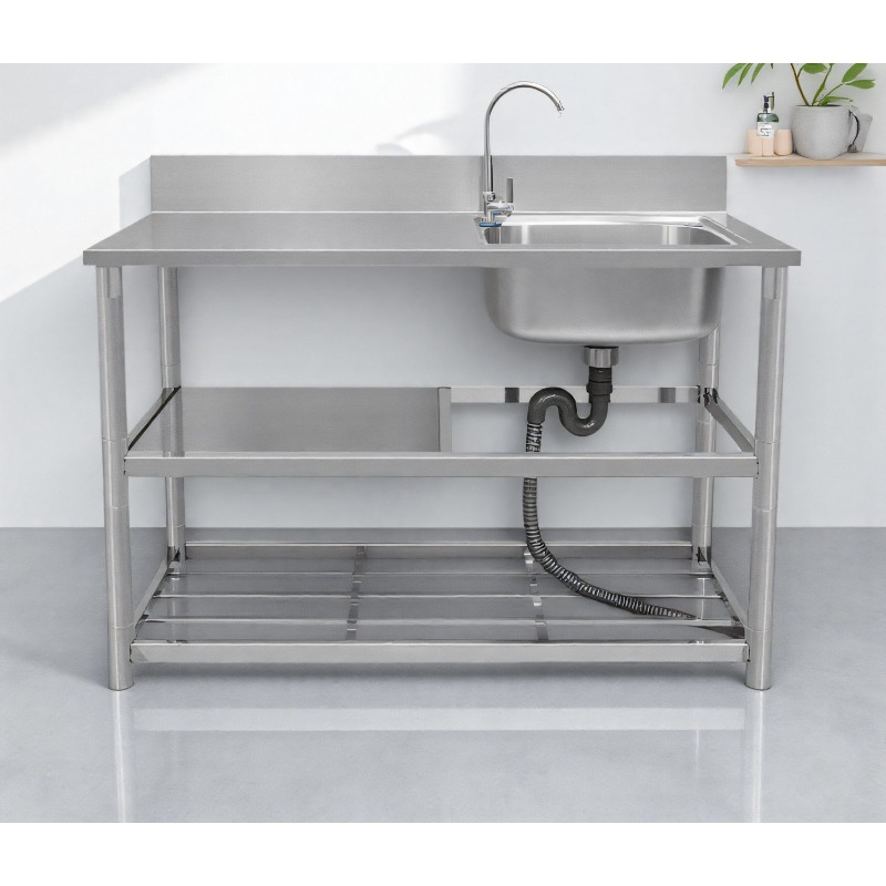 Commercial Kitchen Worktops - 스테인리스 스틸 프리 스탠딩 싱크대(워크탑 포함)
