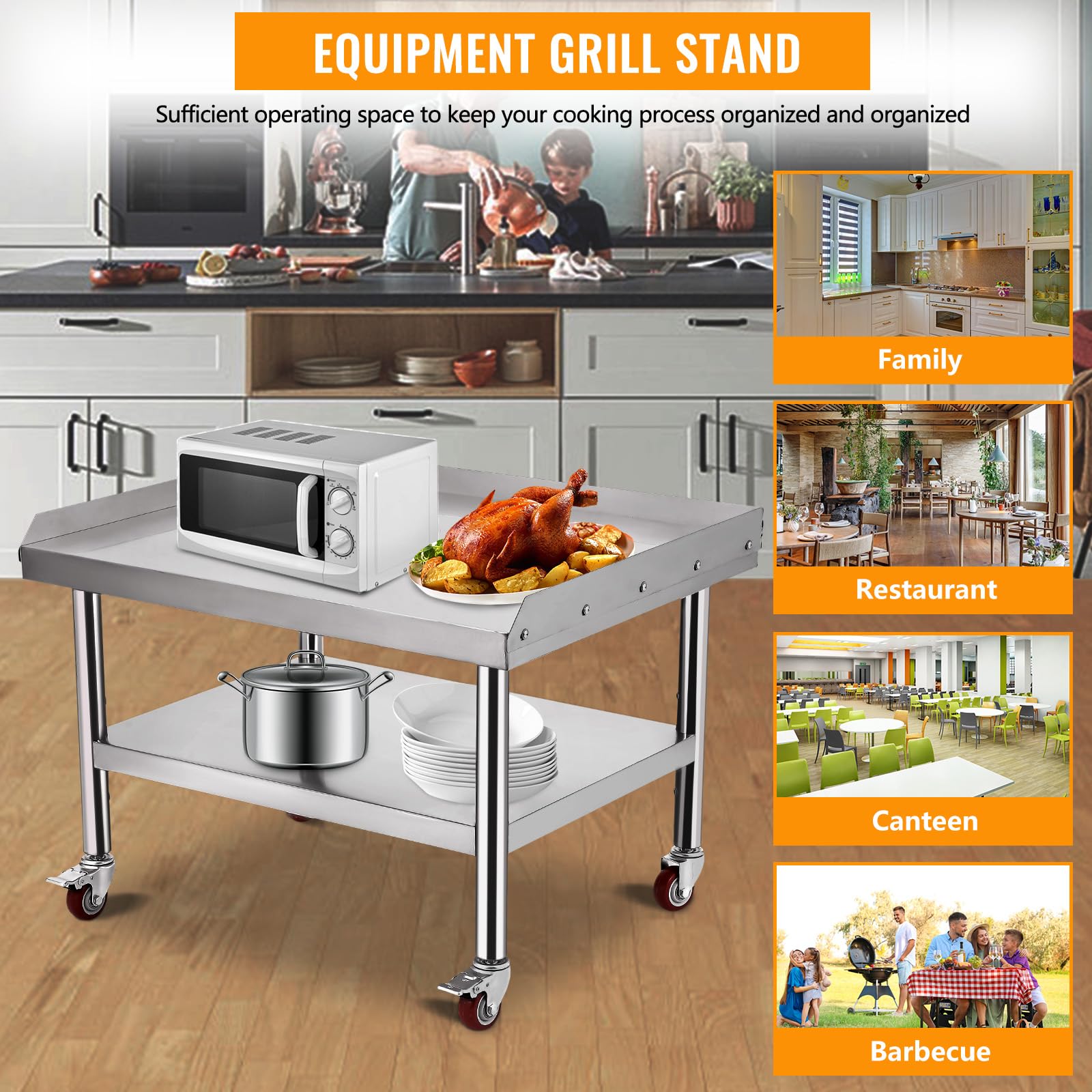 스테인리스 스틸 장비 그릴 스탠드 테이블 (24인치 x - Commercial Kitchen Worktops 리뷰 및 가격
