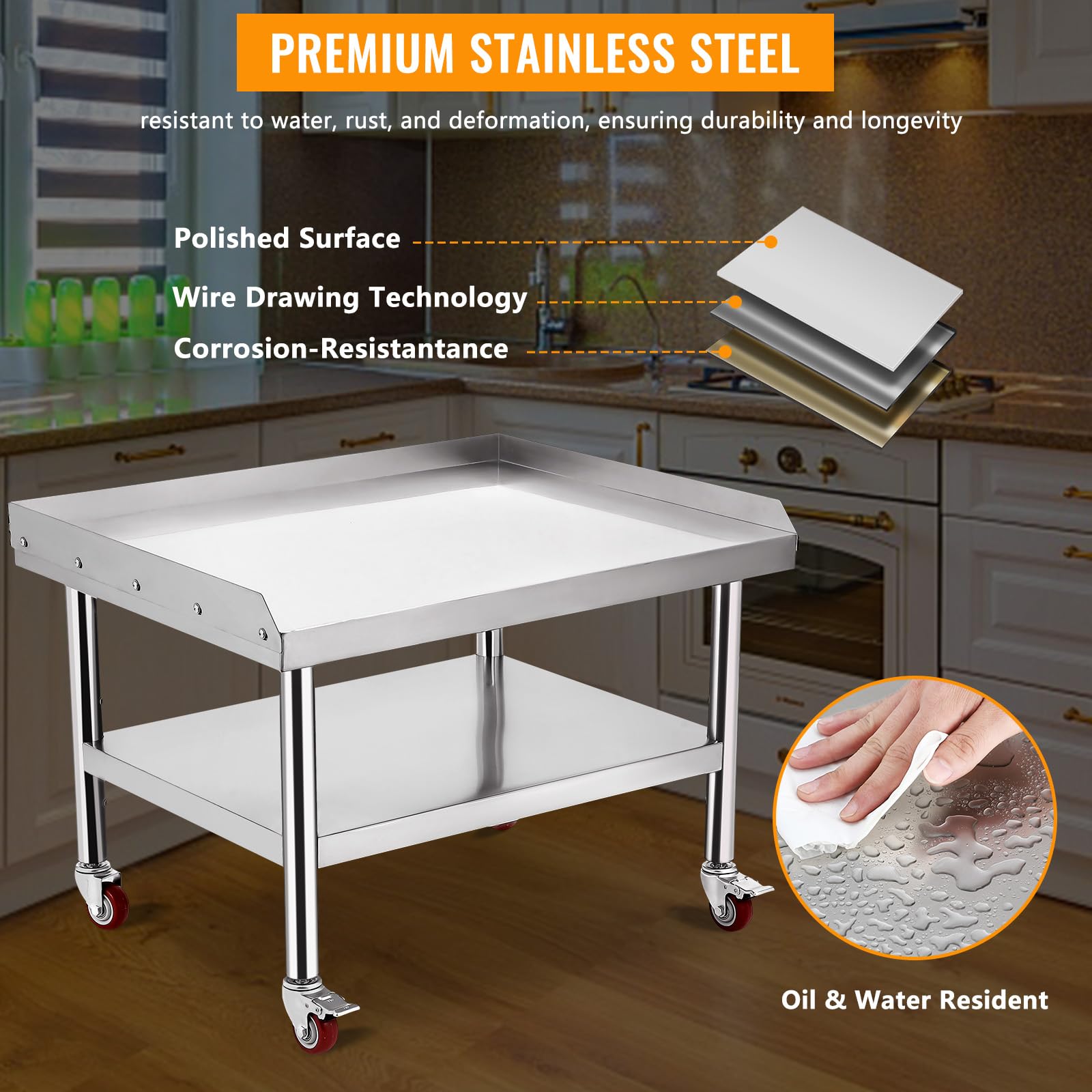 스테인리스 스틸 장비 그릴 스탠드 테이블 (24인치 x - Commercial Kitchen Worktops 리뷰 및 가격